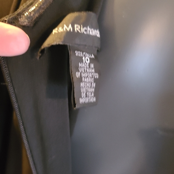 K&M Richards Asymmetric Jumpsuit with Overlay and Rhinestone Shoulder Strap - Picture 9 of 12